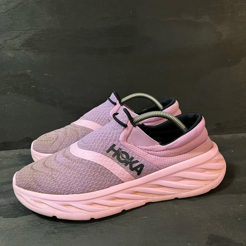 HOKA Ora One One Womens Size 11 Recovery Shoe 2 Violet Bloom Outerspace Shoes - Picture 2 of 8
